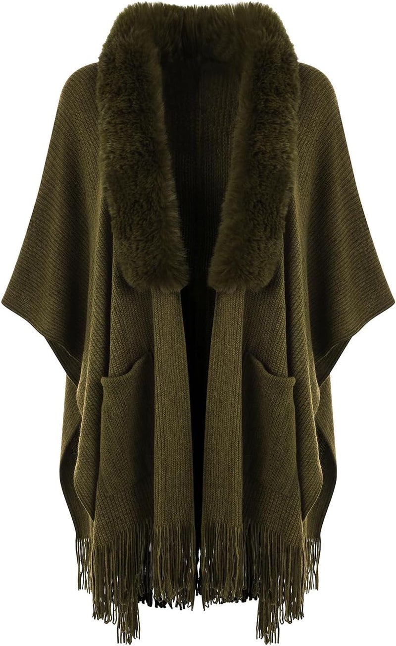 Ferand Shawl Wraps for Women, Cozy Lightweight Poncho Cape with Pockets, Warm for Fall Winter Travel - Image 1